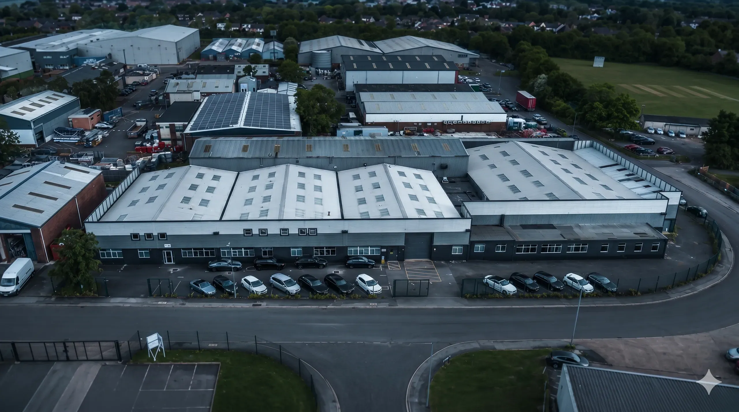 Aerial view of the industrial estate housing the GTI facility